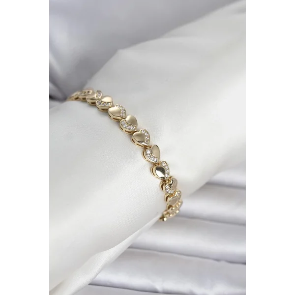 Xuping Kalp Model Gold Renk Kadın Bileklik