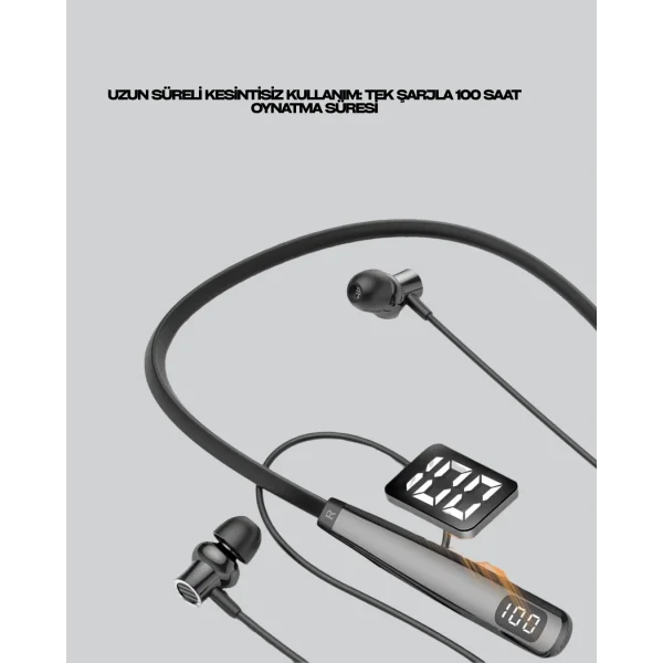 Y12 Bluetooth Boyun Bantlı Kulaklık – 100 Saat Pil Bluetooth 5.3 Dokunmatik Kontrol