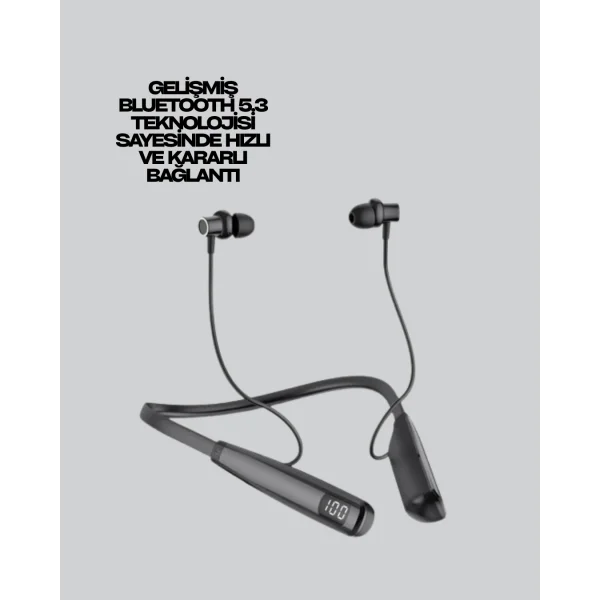 Y12 Bluetooth Boyun Bantlı Kulaklık – 100 Saat Pil Bluetooth 5.3 Dokunmatik Kontrol