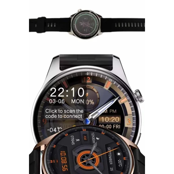 Yeni Nesil Akıllı Saat Çift Kordonlu 1.5 Inç Yuvarlak Ekran GPS ve NFC Uyumlu