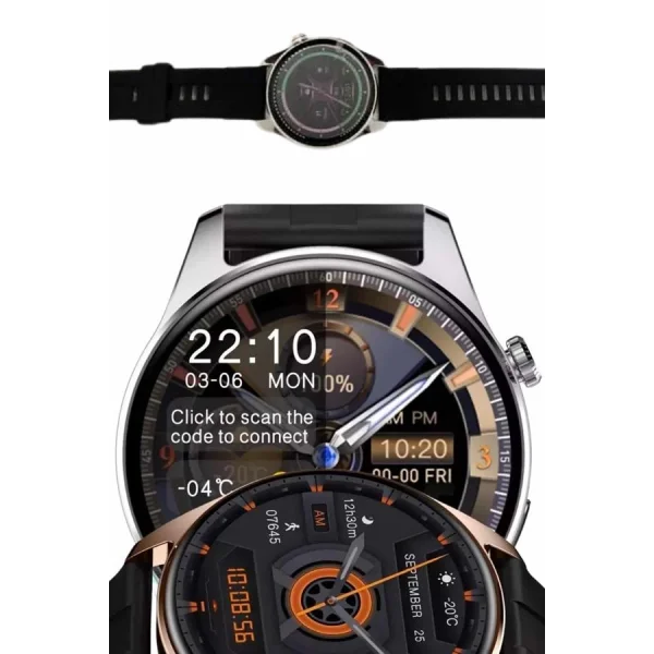 Yeni Nesil Akıllı Saat Çift Kordonlu 1.5 Inç Yuvarlak Ekran GPS ve NFC Uyumlu