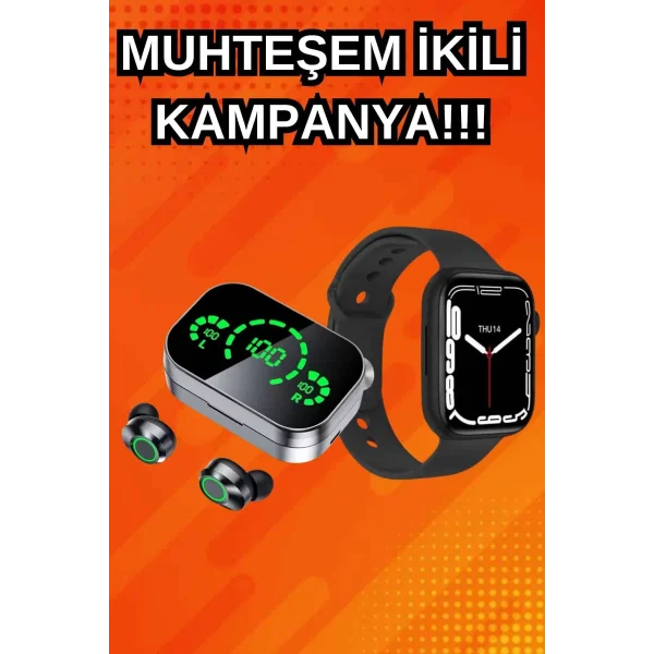 Yeni Nesil Akıllı Saat ve Ucuz Kaliteli Bluetooth Kablosuz Kulaklık Amoled Ekran