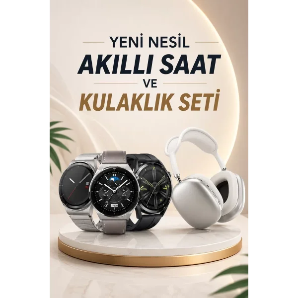 Yeni Nesil Sesli Görüşme Akıllı Saat ve Powerbank Çoklu Şarj Girişli Bluetooth Kulaklık Nabız Ölçer