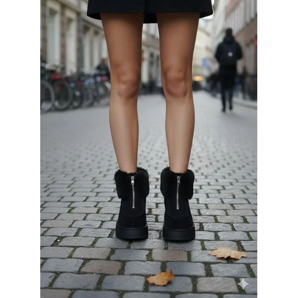 Zinya Siyah Süet Bot