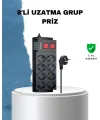 2 Metre Güçlü Çoklu Priz 8 Soket
