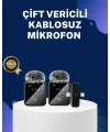 2in1 Kablosuz Yaka Mikrofonu iOS ve Android Uyumlu