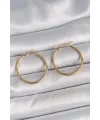 316 Çelik Gold Renk 27 mm Halka Model Kadın Küpe