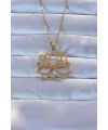 316L Altın Renk Lotus Kolye