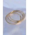 316L Çelik Gold Renk 3lü Ajda Model Kadın 60 mm Bilezik
