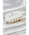 316L Çelik Gold Renk 6lı Set Kalp Form Kadın Küpe