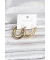 316L Çelik Gold Renk Bambu Model Halka Kadın Küpe