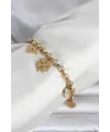 316L Çelik Gold Renk Charmlı Kadın Bileklik