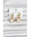 316L Çelik Gold Renk Çiçek Model Kadın Küpe