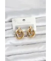 316L Çelik Gold Renk Halka Model Kadın Küpe
