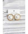 316L Çelik Gold Renk İnci Model Vintage Kadın Küpe