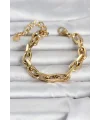 316L Çelik Gold Renk Kalın Zincirli Kadın Bileklik