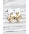 316L Çelik Gold Renk Kalp Model Kadın Küpe