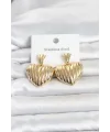 316L Çelik Gold Renk Kalp Model Kadın Küpe