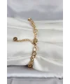 316L Çelik Gold Renk Kelebek ve Dorikalı Kadın Bileklik
