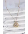 316L Çelik Gold Renk Mix Renk Ay Güneş Model Kadın Kolye