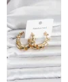 316L Çelik Gold Renk Spiral Halka Kadın Küpe