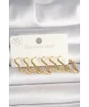 316L Çelik Gold Renk Yıldız Model Kadın Küpe Seti