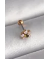 316L Çelik Gold Renk Zirkon Taşlı Çiçek Tragus Piercing
