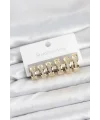 316L Çelik Gold Renk Zirkon Taşlı Halka Küpe Seti
