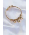 316L Çelik Gold Renk Zirkon Taşlı Model Charm Bileklik