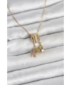 316L Çelik Gold Zirkon Taşlı Deniz Tema Charmlı Kadın Kolye