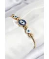 316L Çelik Göz Charm Model Gold Renk Kadın Bileklik