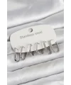 316L Çelik Gümüş Renk 6lı Set Geometrik Model Kadın Küpe