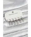 316L Çelik Gümüş Renk 6lı Set Yıldız Model Kadın Küpe