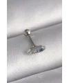 316L Çelik Gümüş Renk Mavi Zirkon Taşlı Tragus Piercing