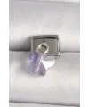 316L Çelik Gümüş Renk Mor Zirkon Taşlı Nomination Charm