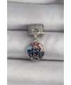 316L Çelik Gümüş Renk Sallantı Dünya Model Nomination Charm