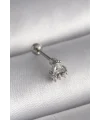 316L Çelik Gümüş Renk Üçgen Zirkon Taşlı Tragus Piercing