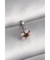 316L Çelik Gümüş Renk Zirkon Taşlı Çiçek Tragus Piercing