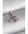 316L Çelik Gümüş Renk Zirkon Taşlı Göz Tragus Piercing