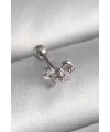 316L Çelik Gümüş Renk Zirkon Taşlı Kurdele Tragus Piercing