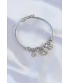 316L Çelik Gümüş Renk Zirkon Taşlı Model Charm Bileklik