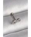 316L Çelik Gümüş Renk Zirkon Taşlı Sonsuzluk Model Tragus Piercing