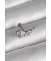 316L Çelik Gümüş Renk Zirkon Taşlı Tragus Piercing