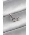 316L Çelik Gümüş Renk Zirkon Taşlı Yıldız Tragus Piercing