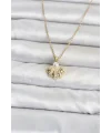 316L Çelik Zincir Gold Renk Deniz Kabuğu Model Kadın Kolye