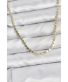 316L Çelik Zincir Gold Renk Ezme Zincir Model  45 cm Kadın Kolye