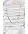 316L Çelik Zincir Gold Renk Ezme Zincir Model  45 cm Kadın Kolye