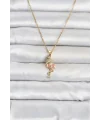 316L Çelik Zincir Gold Renk Flamingo Model Kadın Kolye