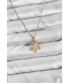 316L Çelik Zincir Gold Renk Kar Tanesi Model Zirkon Taşlı Kadın Kolye