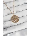 316L Çelik Zincir Gold Renk Lotus Model Kolye